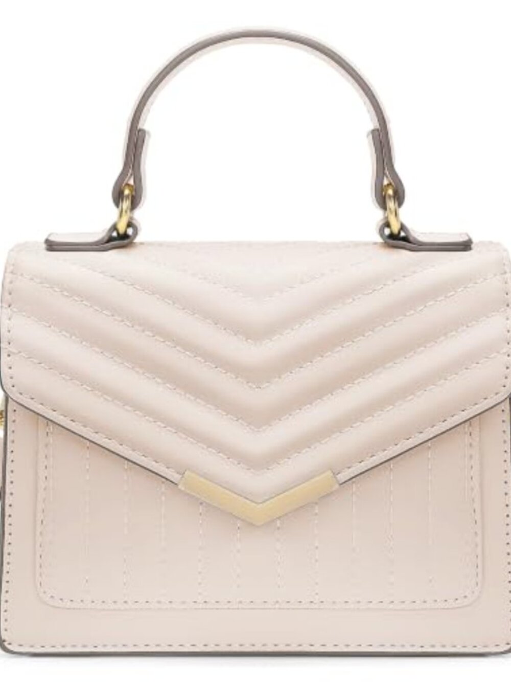 Vegan Leather Quilted Top Handle Crossbody Purse Adjustable Strap Satchel